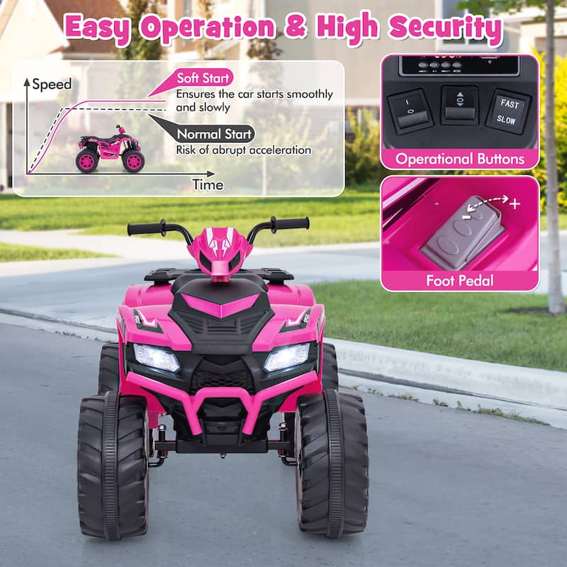 Gymax Kids Ride-On ATV 24V Battery Powered Electric Vehicle w/