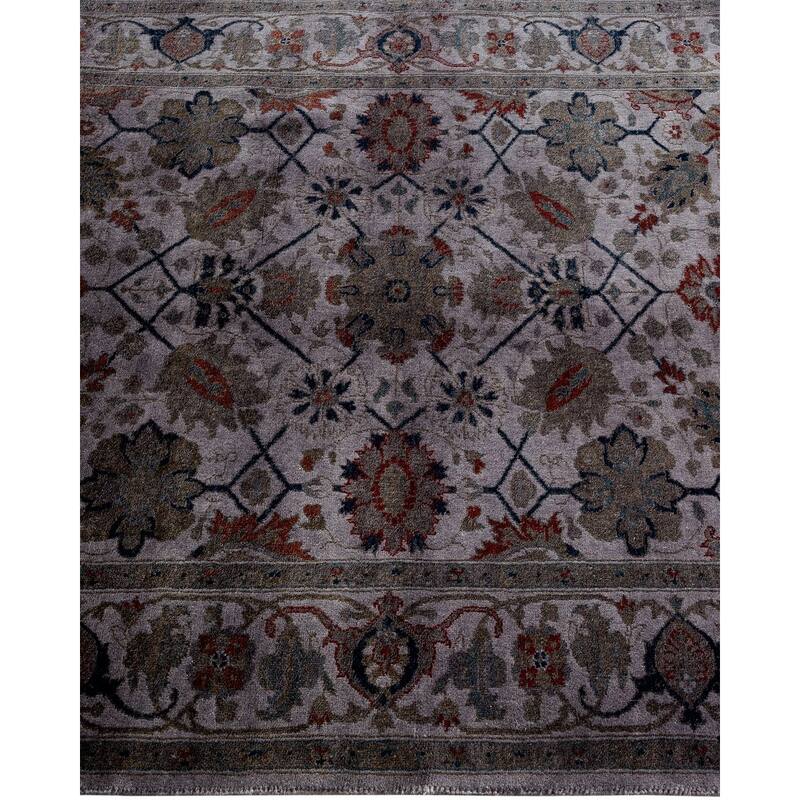 Overton Hand Knotted Wool Vintage Inspired Modern Contemporary Overdyed Gray Area Rug - 3' 4" x 5' 0"