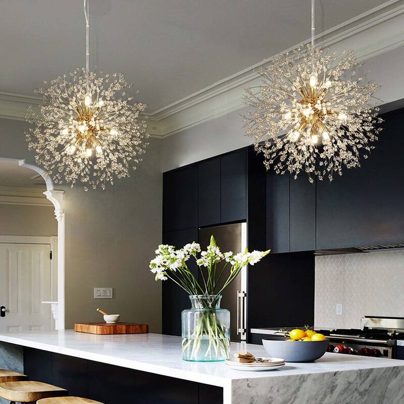 8/9/12/16-Light Modern Linear Sputnik Firework Dandelion Crystal Chandelier