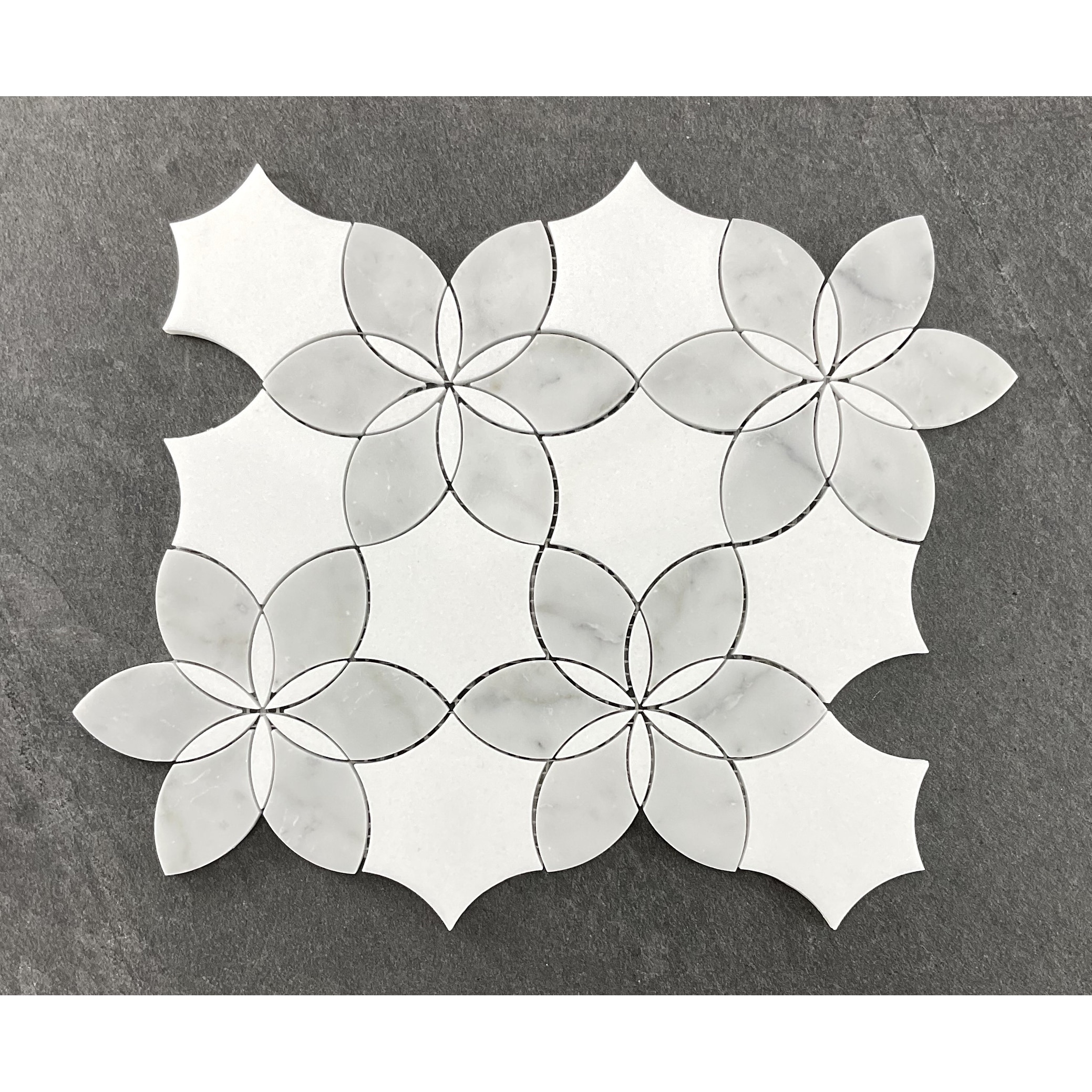 Water Jet - Marble Daisy Flower Pattern Mosaic Wall & Floor Tile