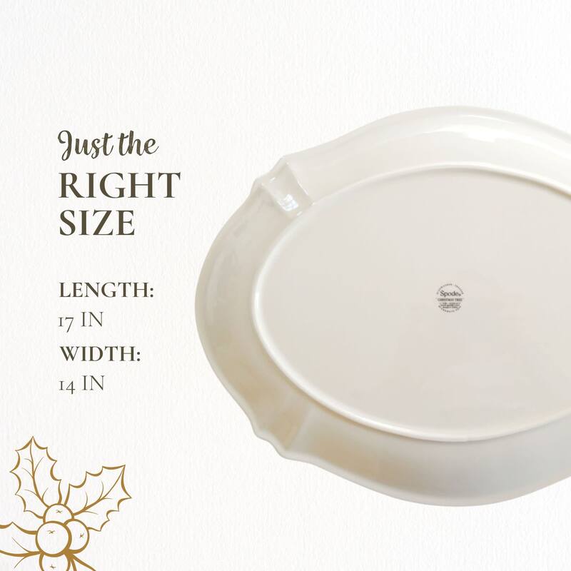 Spode Christmas Tree Oval Platter - 17" L x 14" W