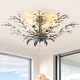 preview thumbnail 2 of 8, Adoria 26" 4-Light Contemporary Bohemian Iron/Acrylic LED Semi Flush Mount, Silver Gray/Clear by JONATHAN Y
