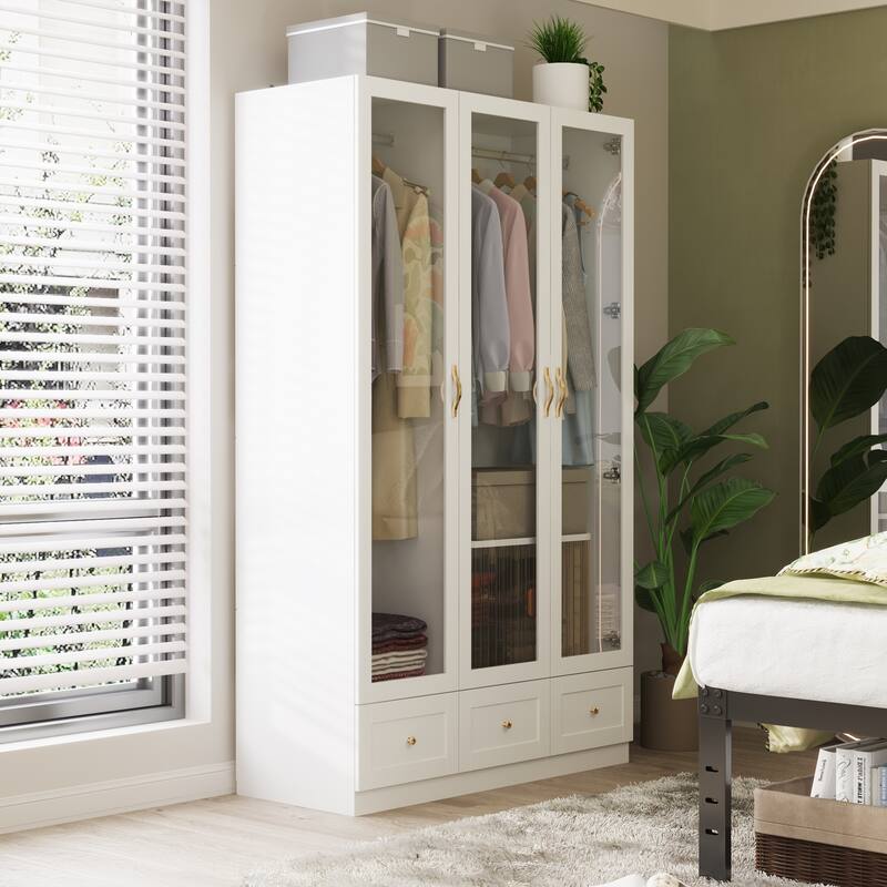 Multi-Piece Wardrobe Set Adaptable Closet Modules Combo Armoires