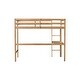 preview thumbnail 8 of 10, Elegant Twin High Loft Bed, Rubber Wood Loft Bed with Safety Guardrail, Built-in Desk, Ladder, White Oak
