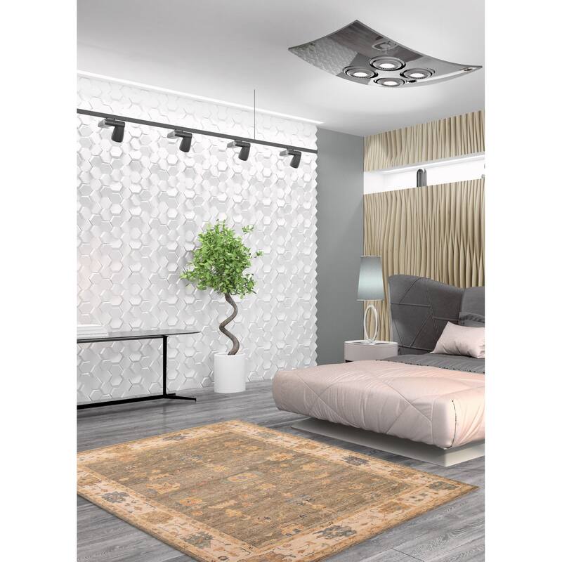 ECARPETGALLERY Hand-knotted Jules Serapi Taupe Wool Rug - 10'0 x 13'9