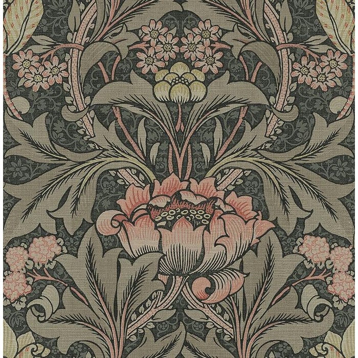 Seabrook Designs Morris Flower Unpasted Wallpaper