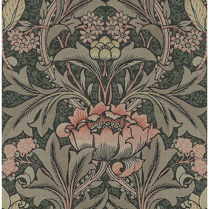 Seabrook Designs Morris Flower Unpasted Wallpaper