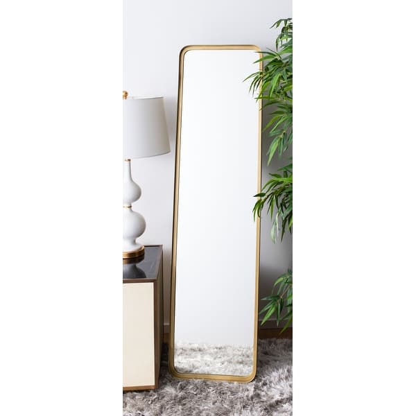 slide 2 of 6, SAFAVIEH Lerna 18-inch Brass Vertical Rectangular Standing Mirror - 16" W x 18" L x 61" H