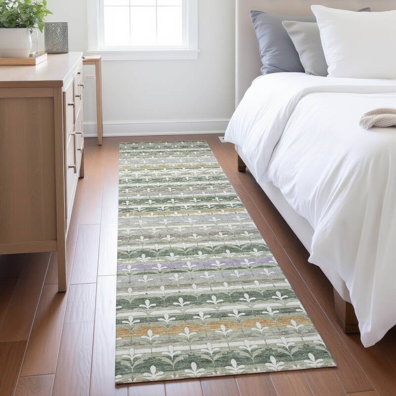 Machine Washable Indoor/ Outdoor Stripe Bramlage Chantille Rug