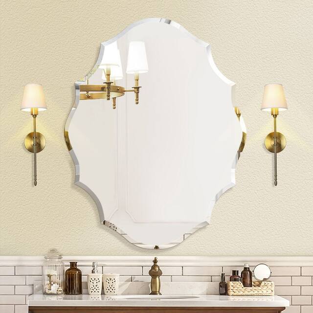 Mirror Trend Beveled Accent Frameless Wall Mirror - Silver(25*32)