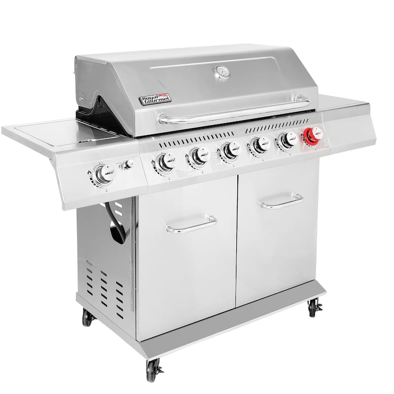Royal Gourmet Stainless Steel 6-Burner Grill with Sear&Side Burner