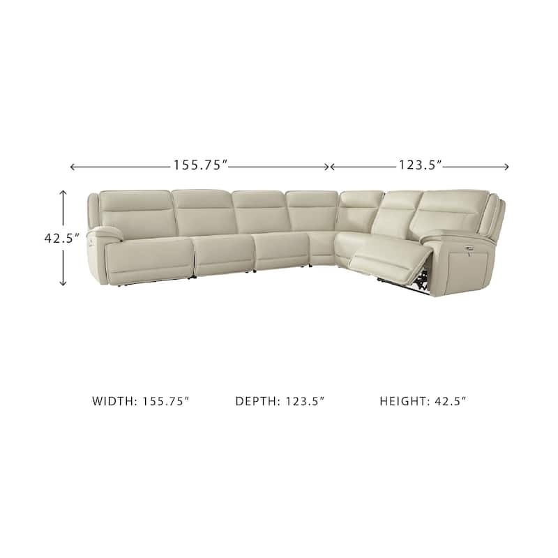 Signature Design by Ashley Double Deal Beige 6-Piece Reclining Sectional - 155.75"W x 123.5"D x 42.5"H