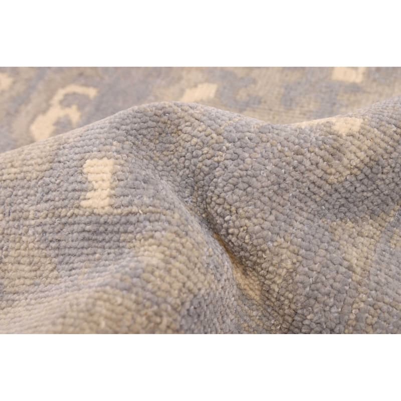 ECARPETGALLERY Hand-knotted Modern Oushak Grey, Light Denim Blue Wool Rug - 8'0 x 10'1