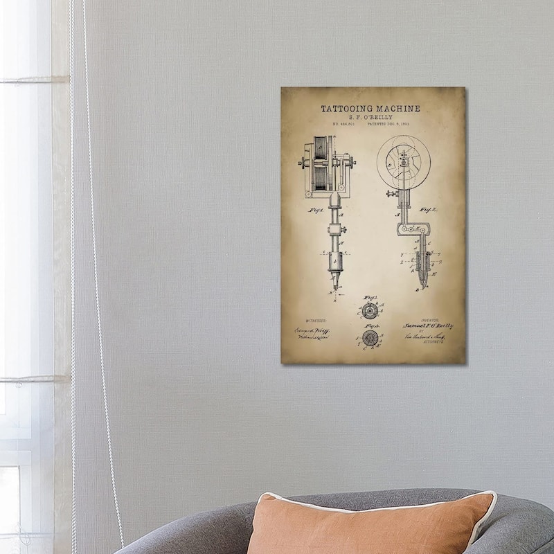 iCanvas "Tattoo Patent" by PatentPrintStore Canvas Print - 26x18x1.5