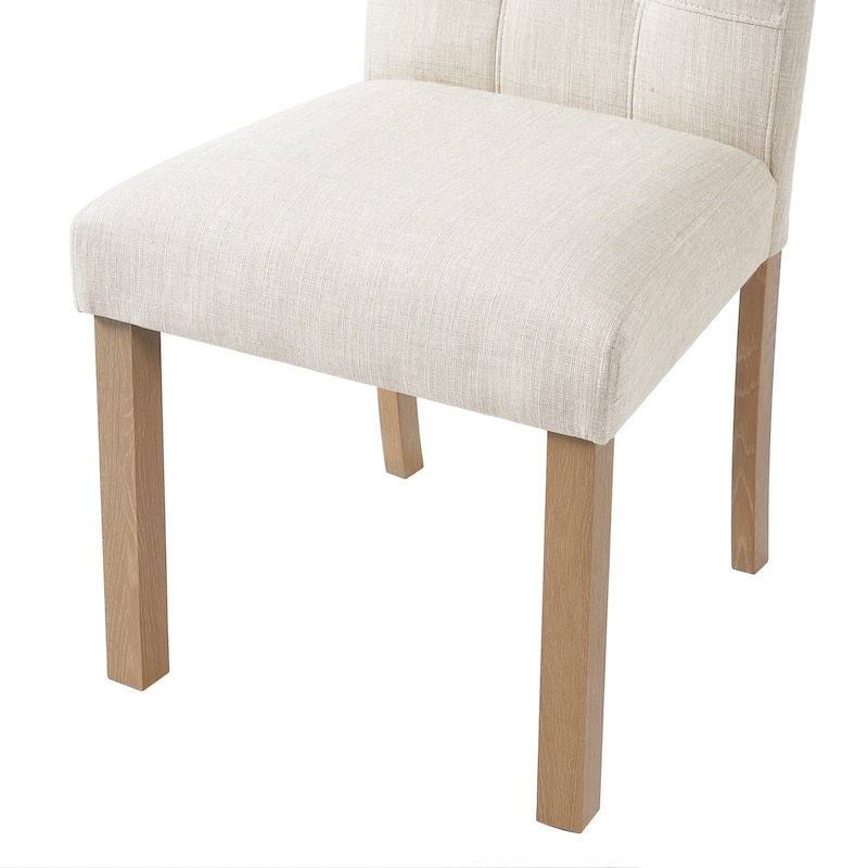 Wooden Dining Chairs Set of 4, Modern Dining Room Chairs with Back, Fabric Kitchen Side Chairs with Wood Legs