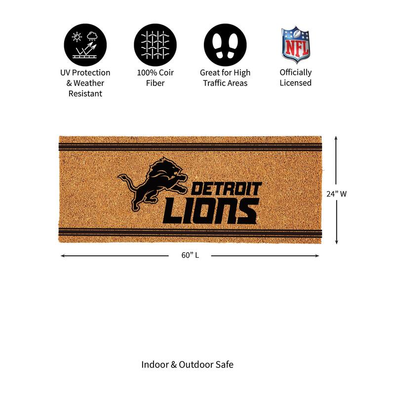 Detroit Lions Monochrome Indoor/Outdoor Coir Door Mat