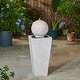 preview thumbnail 9 of 39, Glitzhome 31.75"H Polyresin Sphere Pedestal Outdoor Fountain With Pebbles Pump LED Light