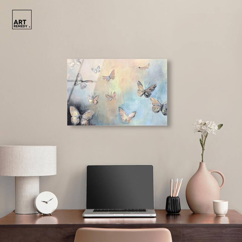 Textured Butterflies I Acrylic by Art Remedy, Ready to Hang