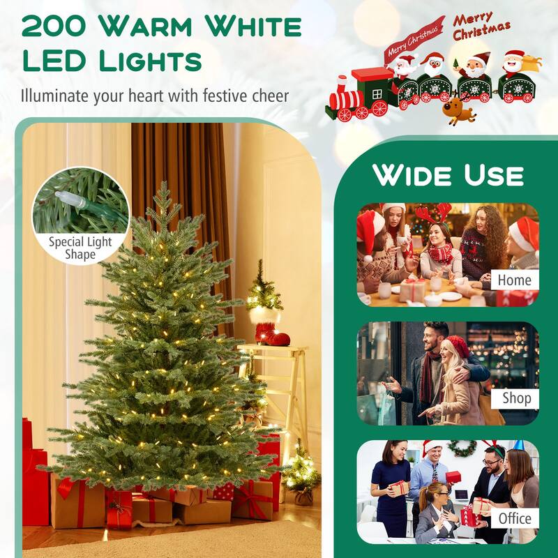 Costway 5 FT Artificial Christmas Tree with 1426 Lush PVC & PE Tips