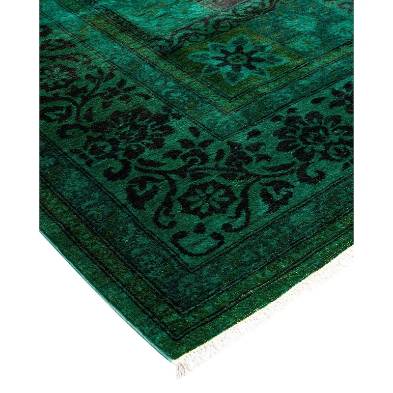 Vibrance, One-of-a-Kind Hand-Knotted Area Rug - Green, 6' 0" x 8' 9" - 6' 0" x 8' 9"