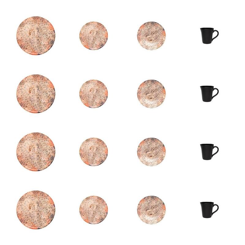 Daily Unni Dinner Set in Multi Color Orange and Black