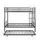 preview thumbnail 10 of 10, Full XL Over Queen Metal Bunk Bed with Trundle Bed & Guardrail, Black