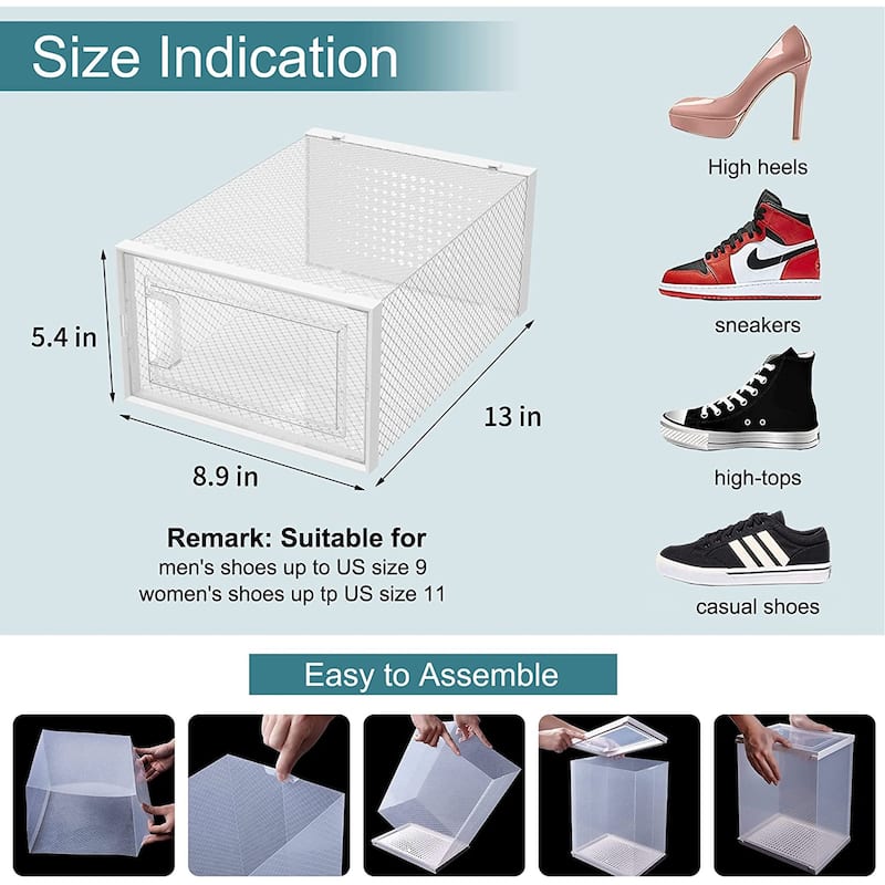 12 Pack Stackable Shoe Storage Box