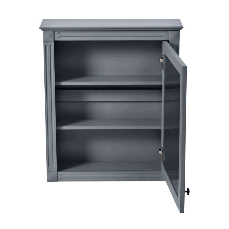 Wall Mounted Bathroom Storage Cabinet with Mirror, Adjustable Shelves, Soft Close Hinges, Over Toilet Space Saver
