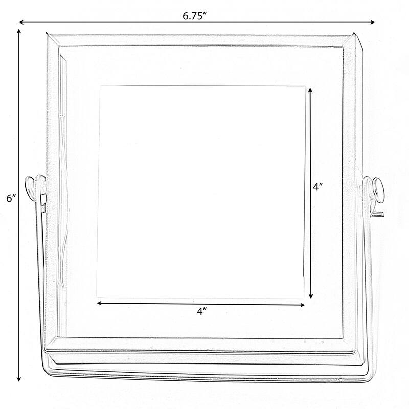 Modern Metal Floating Tabletop Photo Picture Frame with Glass Cover and Easel Stand