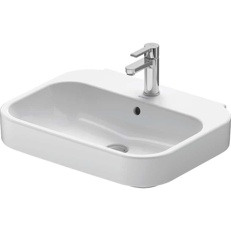Duravit Happy D.2 23-5/8" Rectangular Ceramic Wall Mounted Bathroom - White / Glazed Underside - Painted