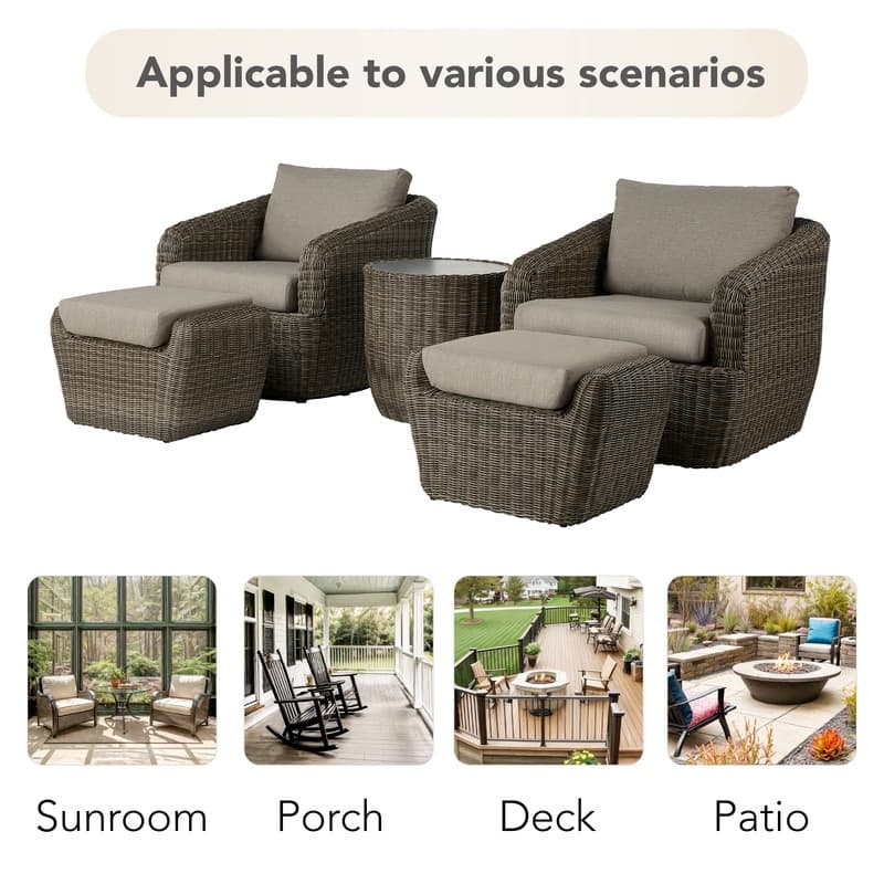 Patio Wicker Furniture Set Outdoor Rattan Bistro Set