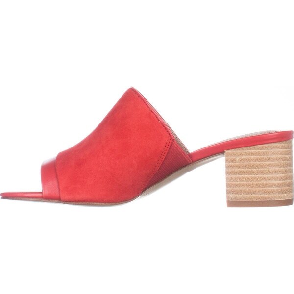 coral low heel sandals