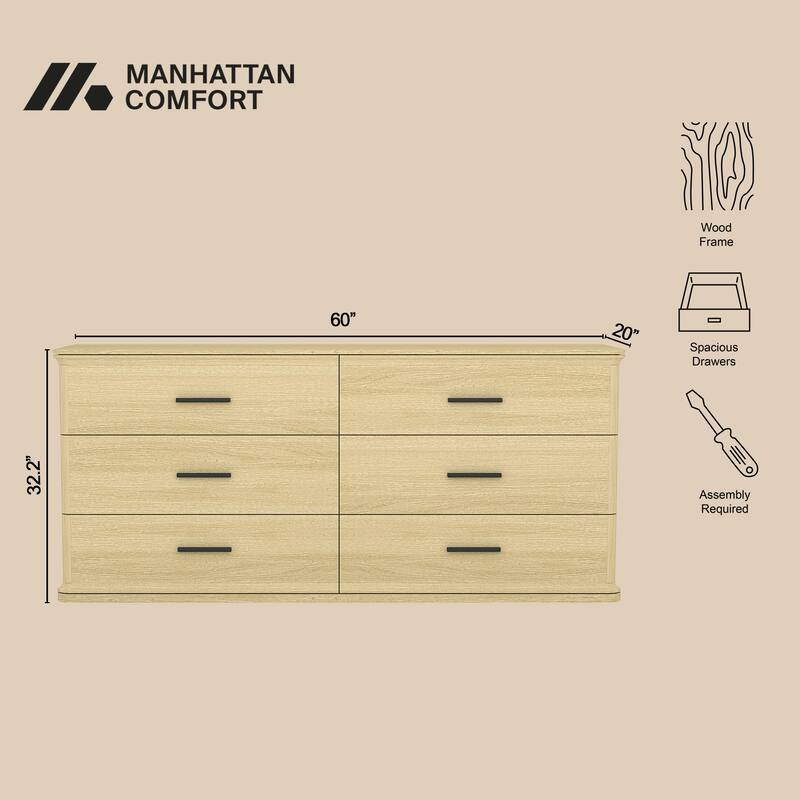 Clifford 60 In 6 Drawer Bedroom Dresser