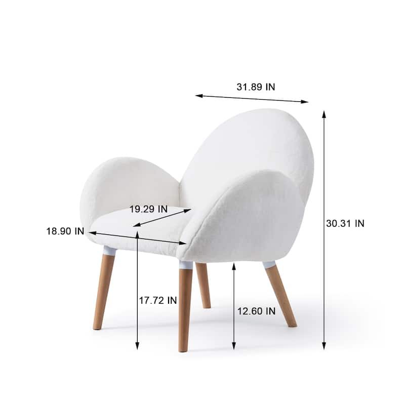 Modern 31.89" Upholstered Accent Chair with Pure Solid Wood Beech Frame for Living Room
