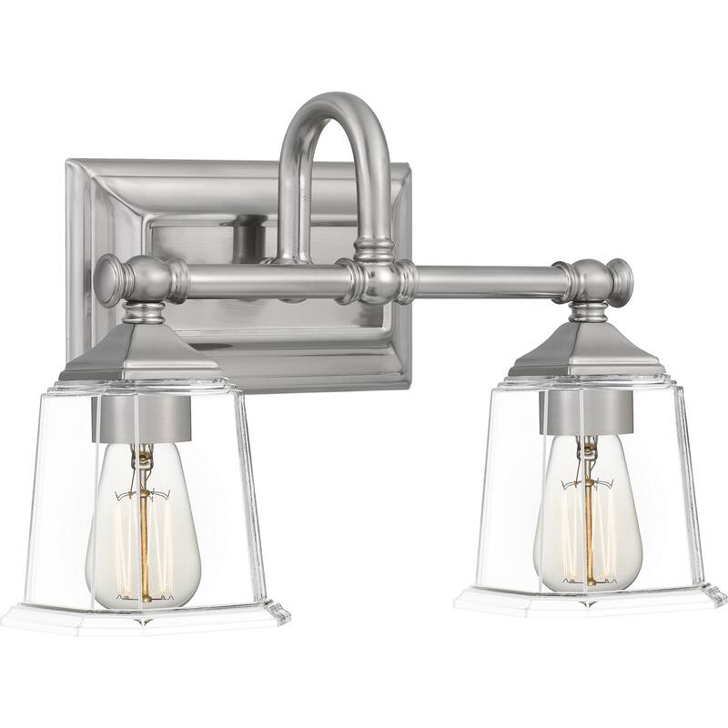 Nicholas 2-Light Bathroom Vanity Light in Brushed Nickel
