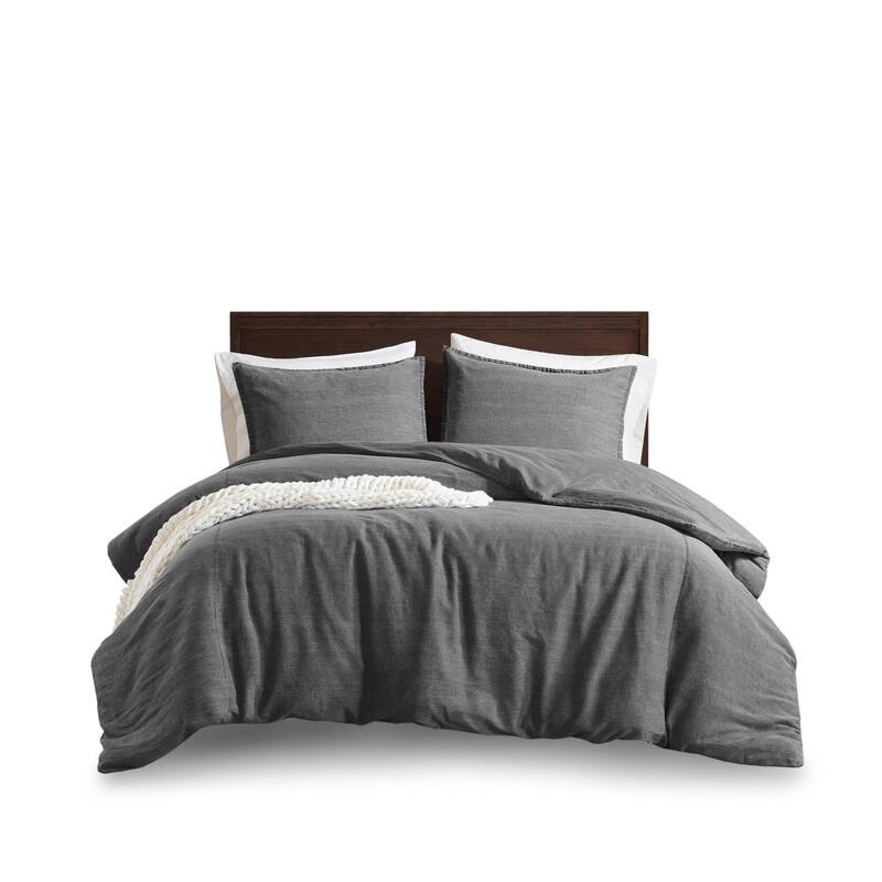 3PCS Full/Queen Twill Washed Duvet Set