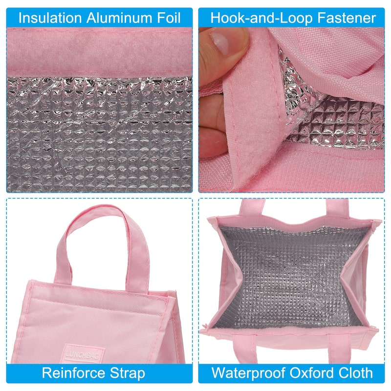 Insulated Lunch Bags, 2Pcs 10"x6"x13" 8"x5"x9" Portable Containers Bag