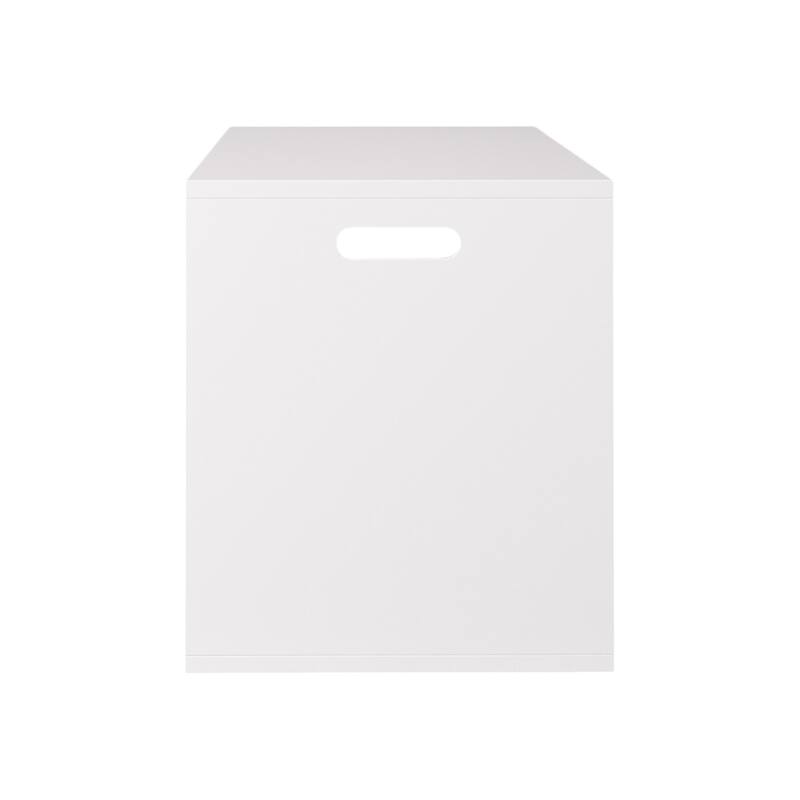 Open Toy Storage Box for Kids, White Wooden Organizer Bin for Plush Toys, Books, Nursery or Playroom Use
