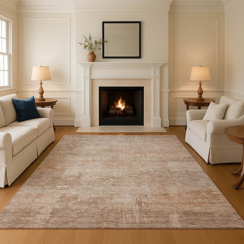 Premium Washable Super Soft Modern Abstract Mayfield Rug - Coral - 2'6" x 3'10"