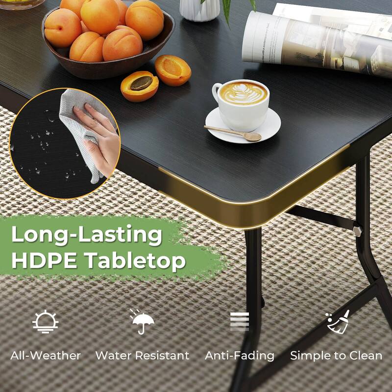 Costway 6' Folding Table Portable Plastic Indoor Outdoor Picnic Party
