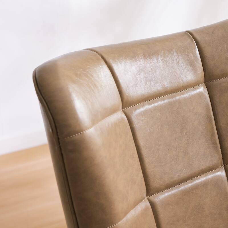 HUIMO High-back Accent Chair Modern Wing Back Chair-Faux Leather