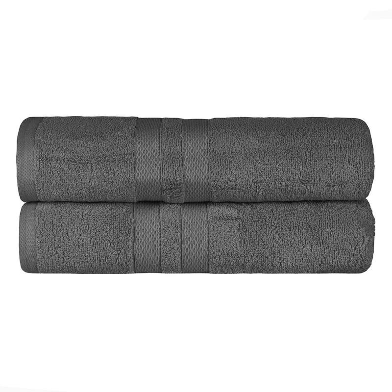 Superior Ultra-Soft Cotton Solid Medium Weight Bath Towel Set of 2