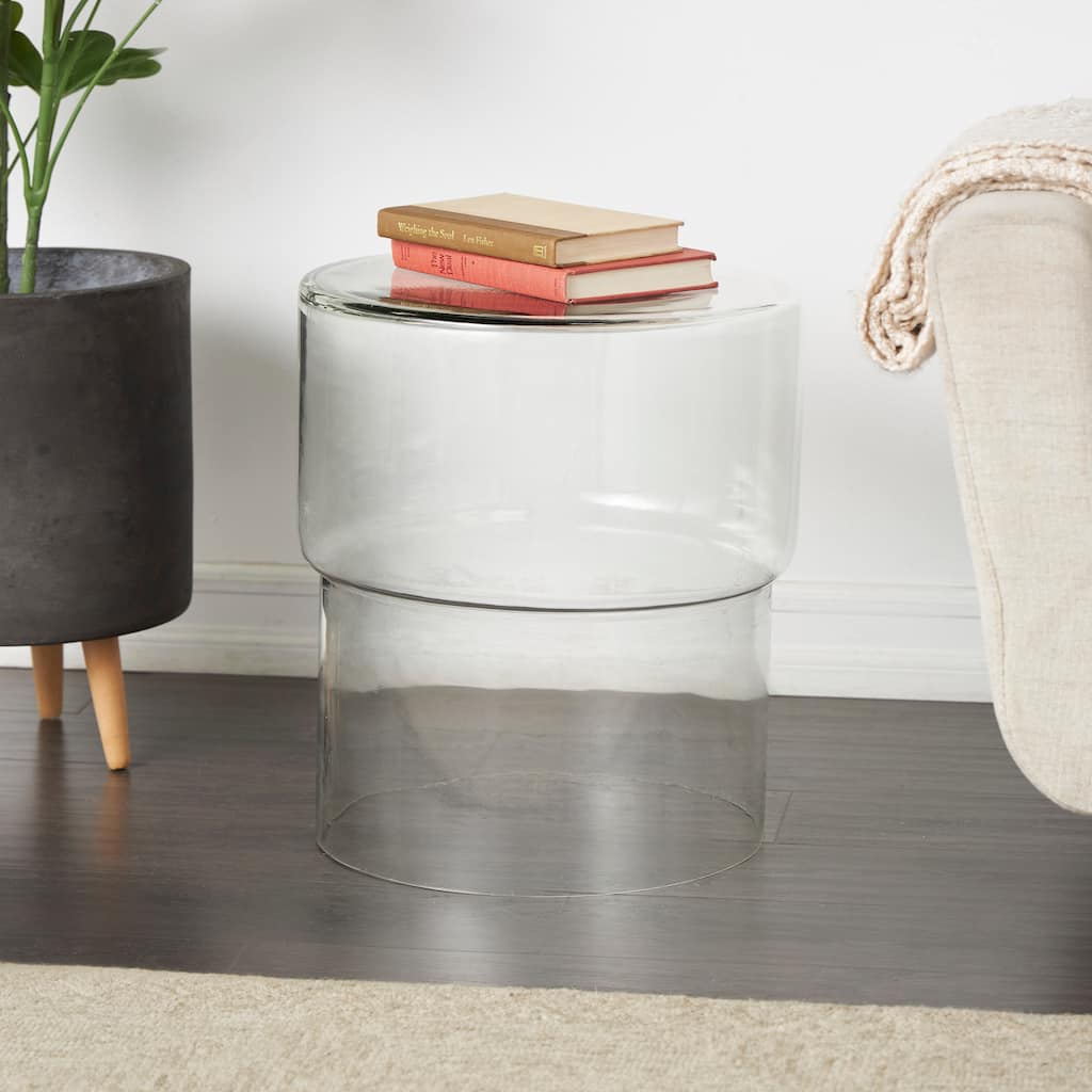 Clear Glass Modern Accent Table