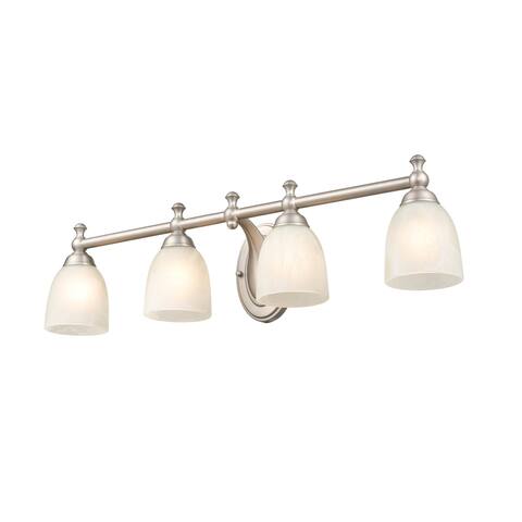 Millennium Lighting Metal 4 Light Vanity Light in Satin Nickel with Frosted Glass Shades - N/A