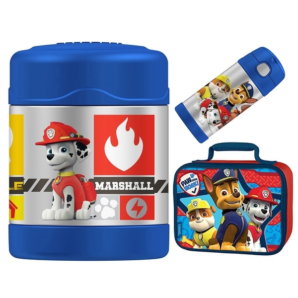Thermos Funtainer 10 oz Food Jar, 12 oz Bottle Lunch Kit - Paw Patrol - Blue