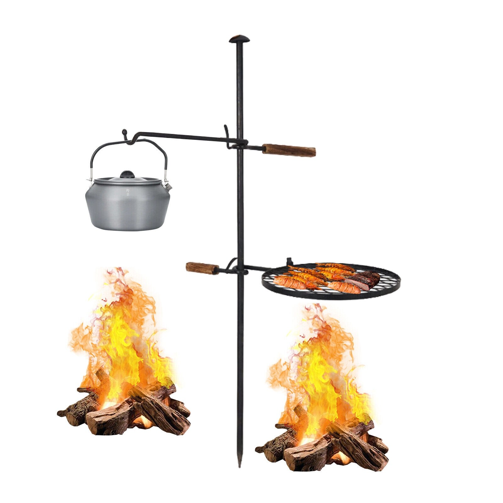 Adjustable fire pit deals grill grate