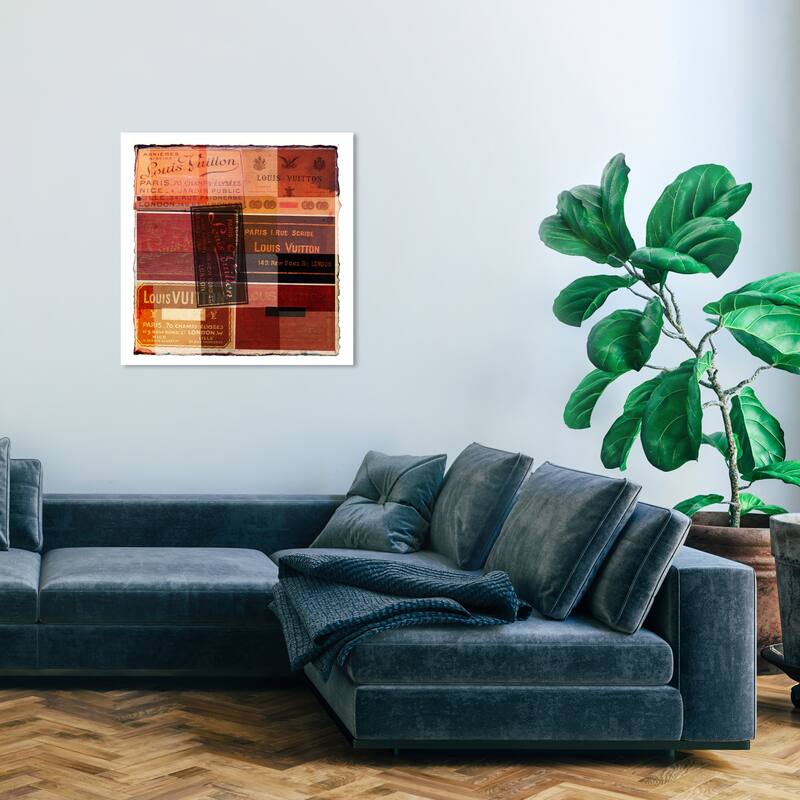Wynwood Studio Prints Fashion and Glam Travel Tags Red and Dark Red Glam Wall Art Canvas Print - 30 x 30