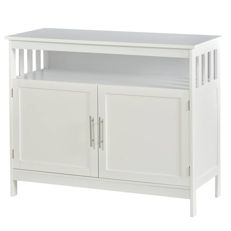 HOMCOM Kitchen Console Table, Buffet Sideboard, Wooden Storage Table with 2-Level Cabinet and Open Space