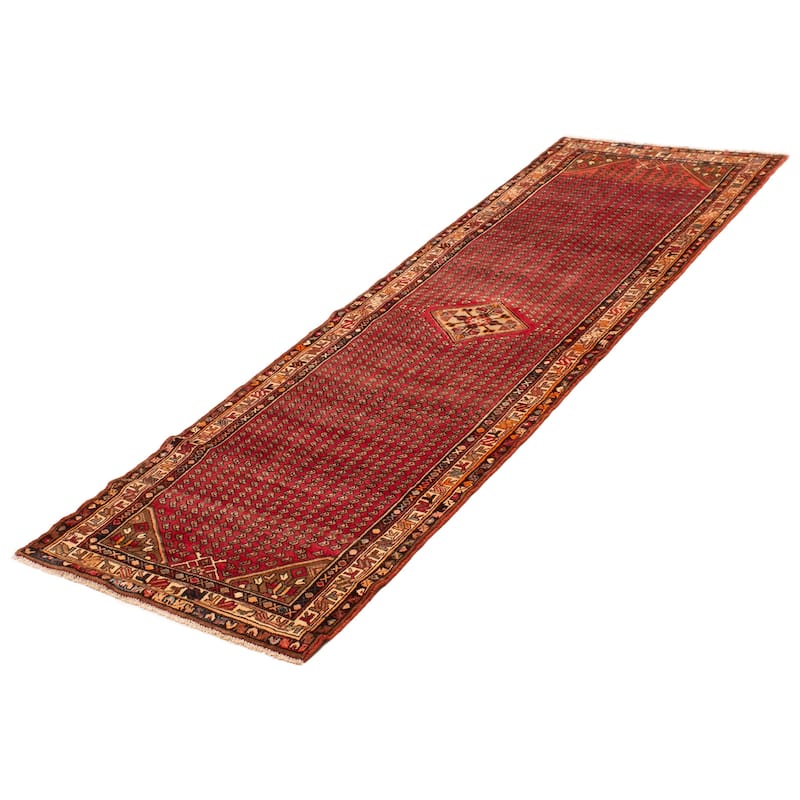 ECARPETGALLERY Hand-knotted Andelz Red Wool Rug - 3'3 x 10'4