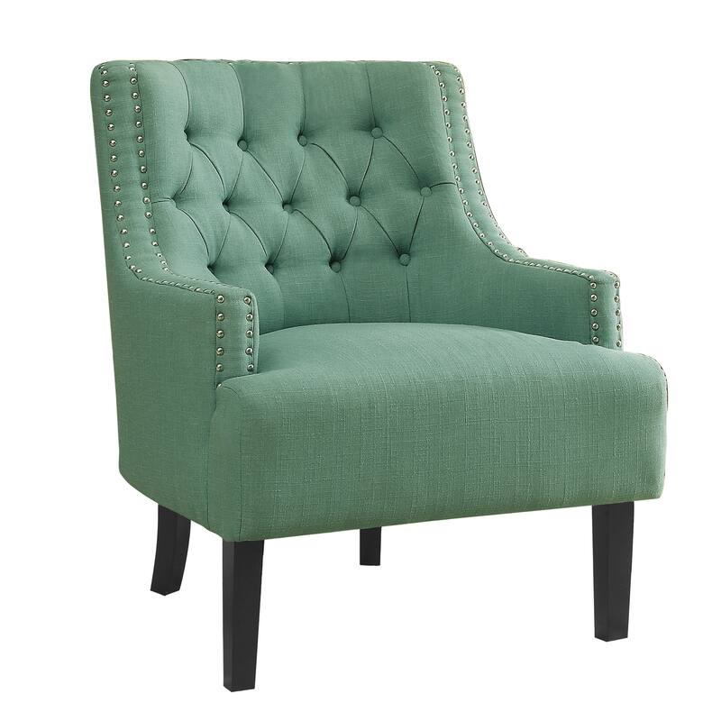 Modern Traditional Chenille Accent Chair with Nailhead Trim